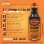 Santeen S‑T Drain Opener – Professional Strength Liquid Drain Cleaner for Sinks, Toilets & Showers – Dissolves Grease & Organic Buildup – PVC & Septic Safe – Case of 6 (32 oz)
