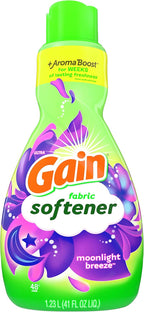 Gain Laundry Fabric Softener Liquid, Moonlight Breeze, Packaging May Vary, Total 192 Loads, 41 Fl Oz, Pack Of 4