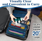 Suitcase Organizer, Carry On Closet Luggage Organizer Accessories - Foldable, Hangable Portable Hanging Travel Shelves With Shoulder Strap, Small, Navy Blue