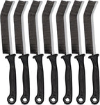 7 Pcs Hard Bristle Crevice Cleaning Brush Set - for Grout, Tight Spaces & Gap Cleaning, Deep Reach Narrow Scrubber Tools for Bathroom Tiles, Kitchen Sink, Window Tracks & Car Vents, Home Essentials