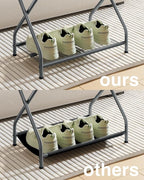 1-Piece Foldable Gray Luggage Rack Stand with Storage Shelf – Heavy Duty Metal Suitcase Holder, 150 lbs Top, 50 lbs Bottom, Fits 20”-28” Luggage – Guest Room, Bedroom, Hotel LR-GY-1