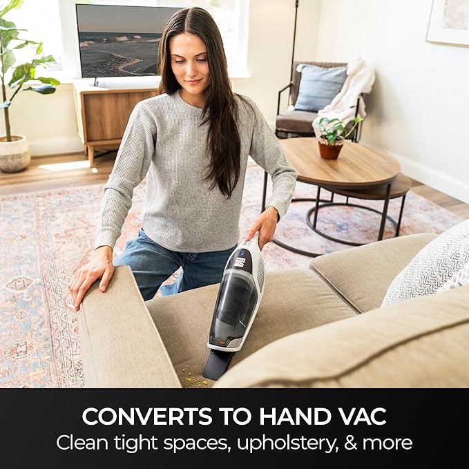 Kenmore 200 Series DS2000 Cordless Stick Vacuum Lightweight Cleaner 2-Speed Power Suction LED Headlight 2-in-1 Handheld for Hardwood Floor, Carpet & Pet Hair