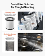 VEVOR Shop Vac, 8 Gallon Wet Dry Shop Vacuum, 6 Peak HP with One-Button Self-Cleaning, Dual-Filter, 900W Input Power, 1.25in x 7ft Hose, 9.8ft Cord, Metal Tank for Jobsite, Workshop, Garage, Home