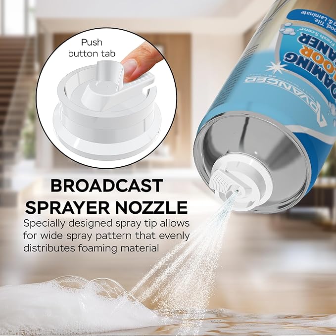 ADVANCED Sealers & Cleaners Aerosol Foaming Floor Cleaner - No Rinse Multi Surface Cleaner for Porcelain, Vinyl, Laminate, Tile, & Hardwood 19 oz