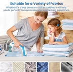 Steamer for Clothes, 2in1 Handheld Garment Steamer and Iron, Fast Heat-Up, Large Leak-Proof Water Tank, Anti-Spit Technology, 1000W Portable Steamer for Wrinkles, Safe on All Fabrics