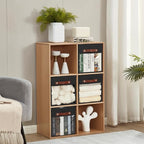 Storage Cube Organizer with Clear Window, Linen Collapsible Storage Boxes with PU Handles, Cube Storage Bins for Shelf, Closet, Cabinet, Bookcase (10.5x10.5x11, Black)