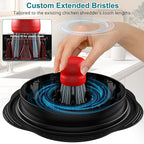 Mini Dish Brush for Cleaning Chicken Shredder, Palm Brush Dish Scrubber with Ergonomic Grip, Kitchen Brush for Washing Dishes, Pans, Pots, Sink (2, Red)
