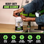 Grip Clean Heavy Duty Hand Cleaner for Mechanics – Natural Pumice & Clay-Infused Technology Removes Grease, Oil & Grime – Moisturizing Liquid Hand Soap for Shop, Garage & Industrial Use – 32oz