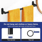 Powools Matte Black Towel Rack for Bathroom - 24" Rustproof Towel Holder, Sturdy Towel Bar Wall Mounted, Space-Saving Towel Hanger, Bathroom Accessories, Home Decor, Apparment Essentials