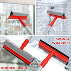 MAVRIZ Windshield Cleaner Tool 2 in 1 Car Window Squeegee with Extendable Handle (18"-28.5") Window Cleaner with Squeegee and Sponge for Shower, Glass Cleaning