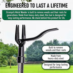 Grampa's Metal Weeder - Stand Up Weed Puller Tool with Steel Long Handle - Made with All Steel Handle & 4-Claw Steel Head - Easily Remove Weeds Without Bending, Pulling, or Kneeling (Green)