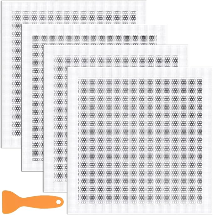 4 Pcs Drywall Repair Kit 12×12 Inch Wall Patch Repair Kit, Hole Patching Kit Wall Drywall with Scraper Dry Wall Patch Kits Self Adhesive Aluminum Mesh