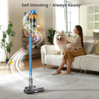 Cordless Vacuum Cleaner, 580W 48KPA 70Mins Vacuum Cleaners for Home, Self-standing Stick Vacuum with Aromatherapy, Anti-Tangle Brush, Wall Mount Charging Vacuum for Hardwood Floor/Carpet/Pet Hair
