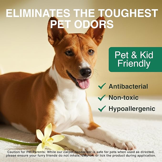 Good Natured Brand | Carpet Deodorizer & Freshener Powder | 31 oz Pet Odor Eliminator for Strong Odor & Pet Urine | Fresh Natural Vanilla Cream Scent | Safe for Homes with Pets