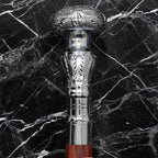 Deluxe Walking Sticks | Rosewood Crafted Cane with Solid Brass Chrome Decorative Bars | Nagina International