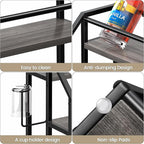 Coffee Syrup Rack Organizer, Spice Racks, Syrup Bottle Holder Stand for Coffee Bar, 3-Tier 12 Bottles Storage Shelves for Syrup, Wine, Dressing for Kitchen Countertop, Grey