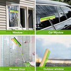 ITTAHO Window Squeegee, Squeegee for Window Cleaning, 2 in 1 Squeegee Window Cleaner with 58'' Long Handle,Window Washing Kit with Extension Pole for Shower, Windshield, Mirror, Gas Station, Glass
