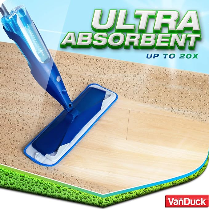 VanDuck Microfiber Cleaning Pads Compatible with Bona Mop (3 Pack) - Microfiber Mop Pads for Hardwood Floor for 18 Inch