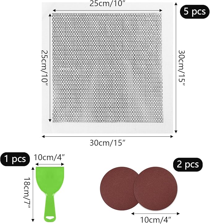 Drywall Repair Kit, 10Inch Drywall Patch Kit Self Adhesive Aluminum Plasterboard Wall Patches Quick Fix Plaster Wall with Scraper for Plaster Roof Drywall Crack Repair (8Pcs Kit)