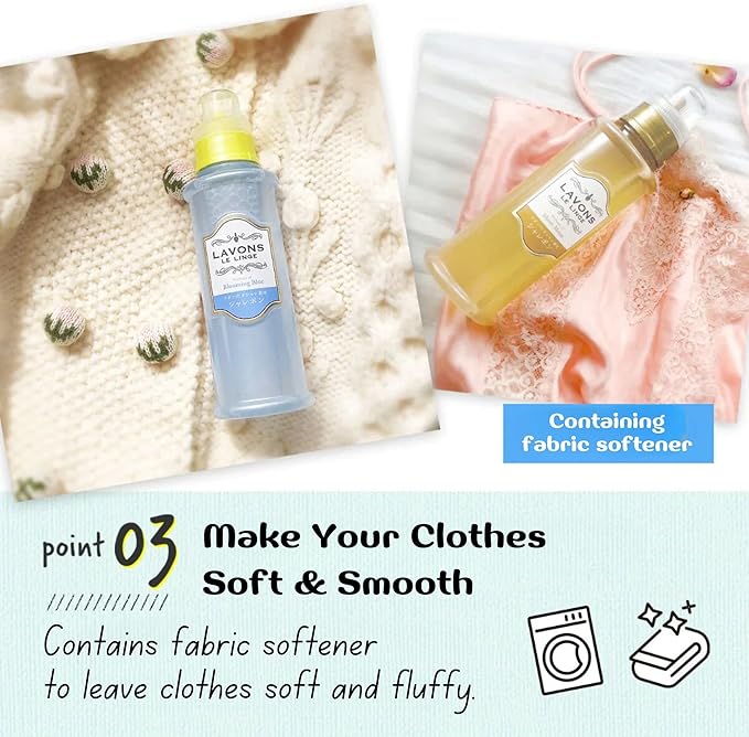 LAVONS Natural Fabric Conditioner for Sensitive Skin, Plant-Based Laundry Softener for Baby & Pet, Reduces Fabric Wrinkles, Long-Lasting Scent & Odor Control from Japan, SHINY MOON, 20.3 Fl Oz