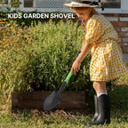 WIKER Beach Shovel,Kids Shovels for Digging,Short Handle Metal Shovel,Small Shovels for Gardening,Camping,Planting,28Inches,Green