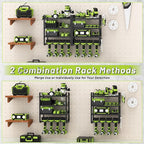 Power Tool Organizer Wall Mount,4 Layers Capacity Heavy Duty Metal Storage Rack with 8 Drill Holders for Drills Cordless Tools,Garage Organizer Suitable Workshop Basement