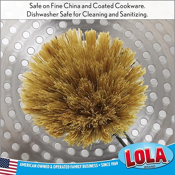 Lola Products Replacement Large Head for The Original Tampico Vegetable & Dish Brush, 3" Head, Made from Sustainable Birch Wood, 3 Pack