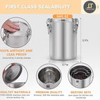 Tanjiae Stainless Steel Coffee Canister | 100% Airtight Metal Food Storage Container with Lid Sealed - Keep Coffee Beans, Sugar, Tea Fresh for Months (56 fl oz)