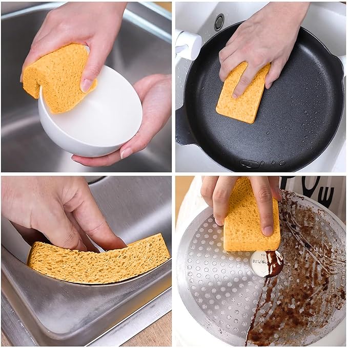 36 - Pack Non-Scratch Scrub Sponges - Sponge for Dishes and Washing Dishes, Cleaning Tools for Kitchen Home and More（Yellow）