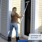 Unger Window Washing Kit with Scrubber, Squeegee, 5ft. Telescoping Pole – Window Cleaner Tool Set for House Window Maintenance, Professional Grade Home Window Cleaning Kit