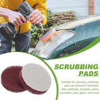 Power Scrub Pads, Scrubbing Pads 320 Grits Scouring Discs - Fitting for (Home Kitchen Cleaning - Drill Attachment - Scrubber Replacement) 20 Pcs & 2 Inch & Red