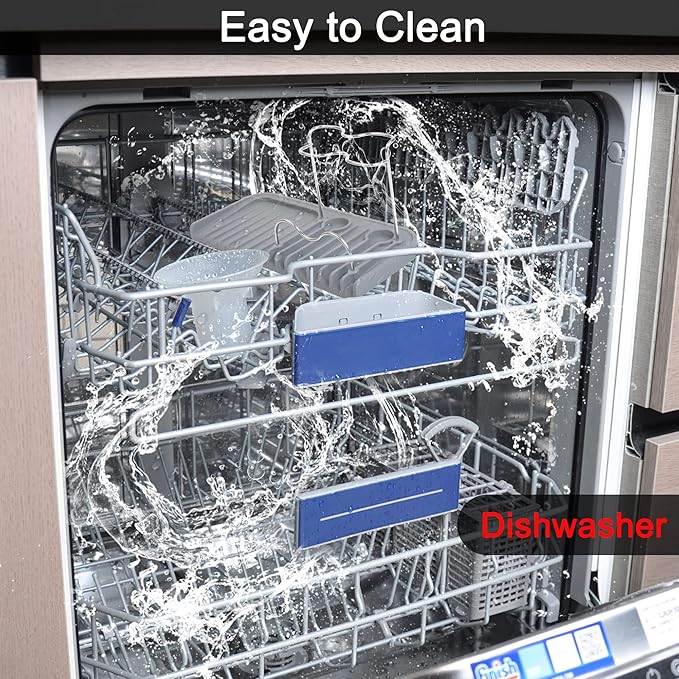 Sponge holder for kitchen sink caddy accessories gadgets, dish soap brush holder for sink organizer, soap tray holder drainer rack for bathroom -Gray