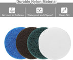 uxcell 16 Pcs 5 Inch Nylon Hoop Scrubbing Pad 120/240 Grits Scrubber Scouring Pads Hoop and Loop Surface Conditioning Drill Scuffing Disc, Green/Brown/Blue/White