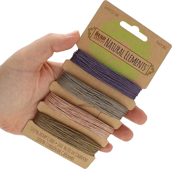 The Beadsmith 100% Hemp Cord – Vintage Colors – .55mm, 40 Foot Spool, 10LB Test Strength – Twine for Jewelry Making, Macrame, Paper Crafts, Gardening, Scrapbooking, Home Décor, DIY String Art & More