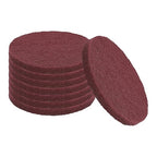 uxcell 8Pcs Scrubber Scouring Pad, 5 Inch 400 Grits Drill Power Brush Hoop and Loop Scrub Pads Discs Polishing Pad for Household Furniture Automotive Cleaning, Red