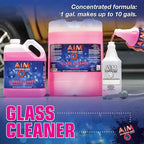 AIM Chemicals Ammoniated Glass Cleaner Concentrate - Streak-Free Shine for Windows, Cars, Homes, Offices - Dilutes 10:1 - Removes Dirt, Grime, Fingerprints - Ideal for Glass Spray Bottles - 5 Gal