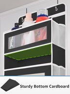 JARLINK Over the Door Organizer Storage, 5 Shelf Hanging Organizer with 5 Large Capacity Pockets, Anti Tilt 44 lb Load Behind Door Storage for Bedroom, Bathroom, Pantry, Nursery, (Black)