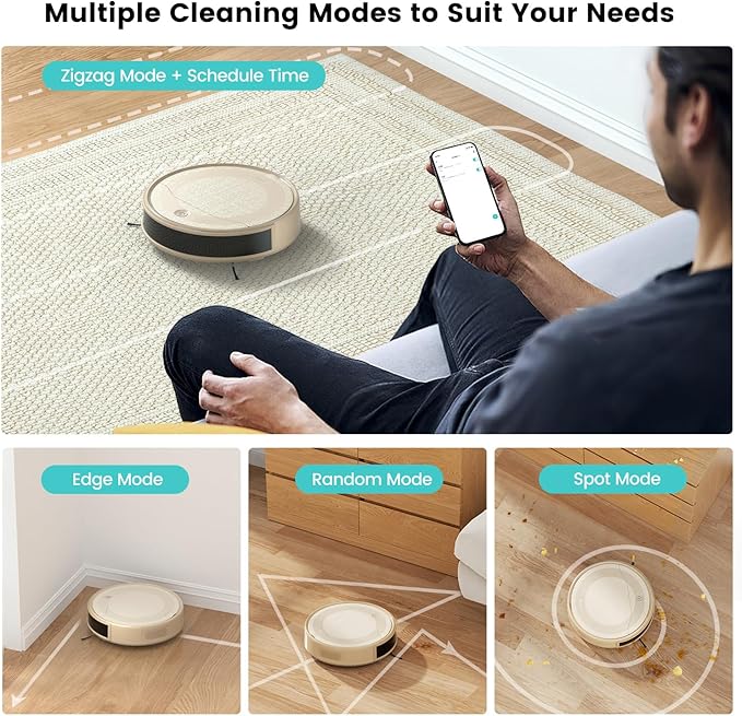 Lefant M310 Robot Vacuum Cleaner, 4500Pa Strong Suction with PreciSense Avoiding, Slim, Self-Charging, 160Mins Runtime, App/Wi-Fi/Alexa, Ideal for Pet Hair & Hard Floor Cleaning