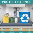 URMONA Waterproof Silicone Under Sink Mat 19'' x 12'' Shelf Liner for Kitchen and Bathroom, Cabinet and Counter Protector, Storage and Organizers, Litter Mat, Pet Cat Puppy Essentials(Black)