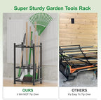 Dirza Garden Tool Organizer,Yard Tool Organizer for Garage Organization and Storage,Garden Tool Rack with 9 Loops for Garage, Shed, Outdoor,Easy Take Out and Storage,Will NOT tip over