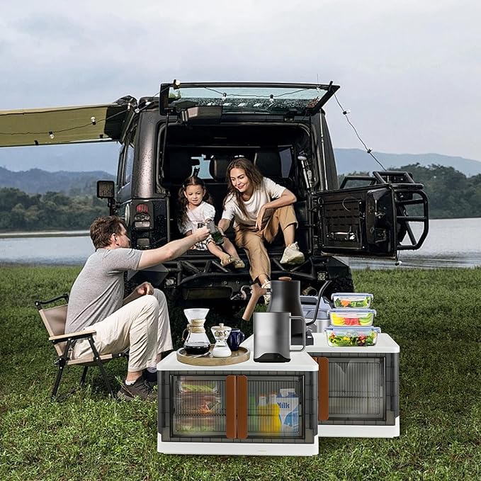 Storage Bin, Cabinet with Lids, Extra Large, Useful Box, 19 Gallon (72L) Capacity, Foldable, Plastic, Underbed or Countertop Use, Home Organizer