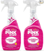 Stardrops - The Pink Stuff - Miracle Bathroom Foam Cleaner 750ml - Baths, Tiles, Soap Scum, Limescale, Streak Free (Pack of 2)
