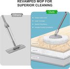 Compact Spin Mop for Apartments & Small Spaces, Clean & Dirty Water Separation Mop Bucket for Pet Owners & Daily Cleaning,360° Swivel Wheels, Safe for Hardwood & Tile, Adjustable Handle, 6 Mop Heads