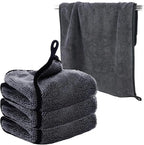 Shiny Wipes Cleaning Cloths,3pcs Shiny Bath Drying Towels,Shower Doors Drying Towels,16*16in Streak Free Glass Window Car Mirror Super Absorben Microfiber Cleaning Cloths (3pcs grey 16*16″)