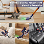 Cordless Vacuum Cleaner,35kPa Strong Suction,2200mAh Removable Battery,6 in 1 Lightweight Handheld Stick Vacuum, Anti-Tangle, for Carpets,Hard Floors,Pet Hair, Orange Gray