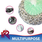 Amazon Brand | Pack of 4 | Ring King Stainless Steel-Wrapped Sponge Scrubbers | Heavy Duty Scouring Pads - Individually Wrapped for Dishes Pots, Pans, and Ovens
