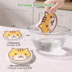 JOYMOOP Cartoon Kitchen Sponge, Cellulose Sponges for Cleaning, Non-Scratch Sponges for Dishes, Reusable Sponge for Household Cleaning - 9 Pcs Mixed Pattern (Kitten, Doggy and Piggy)
