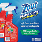 Zout Laundry Stain Remover Spray, Triple Enzyme Formula, 22 Ounce Bottles, 2-Pack