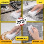 Easy‑Off Heavy Duty 2‑in‑1 Ultra Thick Eraser & Degreasing Formula, 3 Multi‑Use Cleaning Pads — Cuts Through Tough Grease & Grime in Seconds