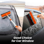 Squeegee for Window | 2-in-1 Window Cleaner Sponge and Soft Rubber Strip with Telescopic Extension Pole 18”-29” | Window Washer for Shower, Car Windshield, Mirror, Glass Cleaning